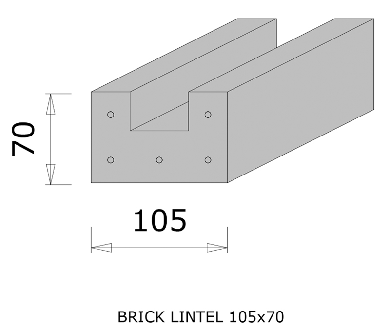 Pre-cast Cemente Brick Lintel 105 x 70mm